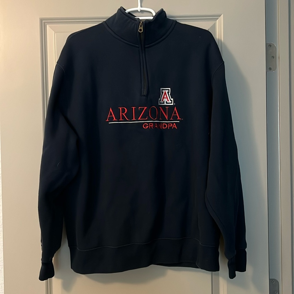 JanSport University of Arizona Grandpa Navy Pull Over 1/4 Zip Up